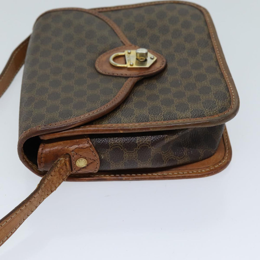 Celine Macadam Canvas Shoulder Bag PVC Brown Auth 72181