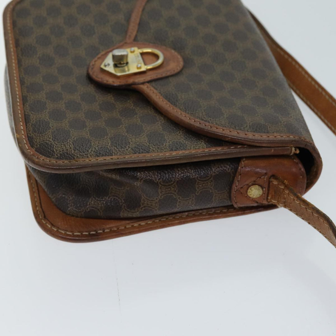 Celine Macadam Canvas Shoulder Bag PVC Brown Auth 72181