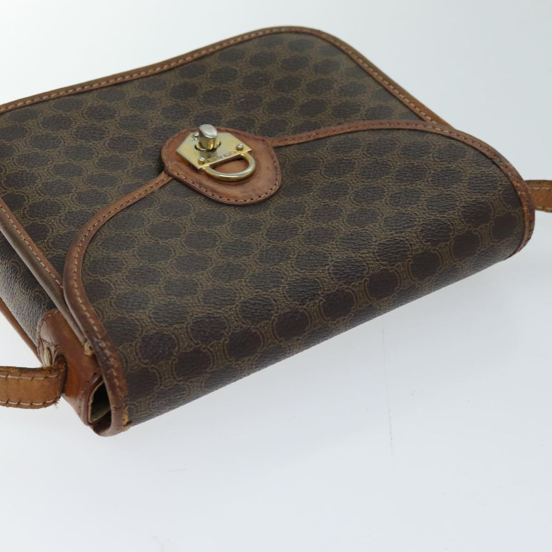 Celine Macadam Canvas Shoulder Bag PVC Brown Auth 72181