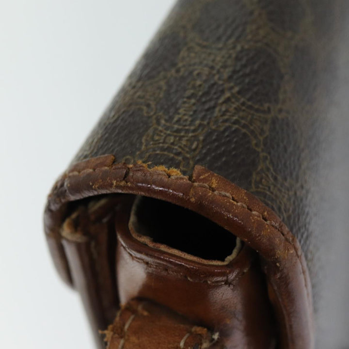 Celine Macadam Canvas Shoulder Bag PVC Brown Auth 72181