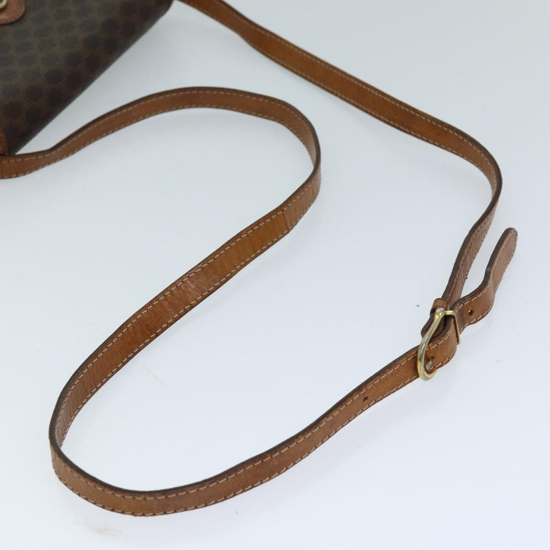 Celine Macadam Canvas Shoulder Bag PVC Brown Auth 72181