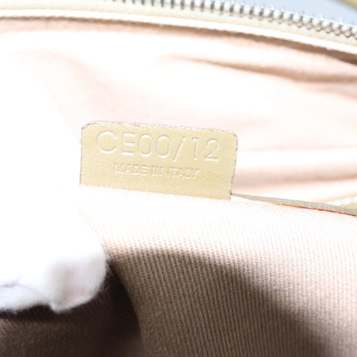 Celine C Macadam Canvas Hand Bag Khaki Auth 72182