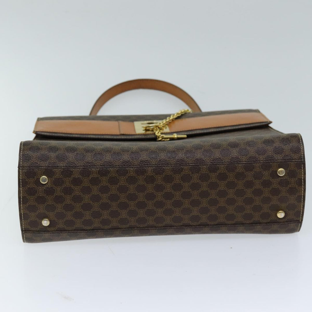 Celine Macadam Canvas Hand Bag PVC Brown  72184