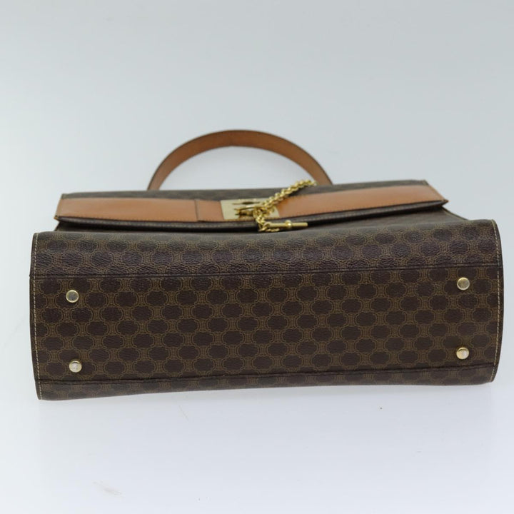 Celine Macadam Canvas Hand Bag PVC Brown  72184