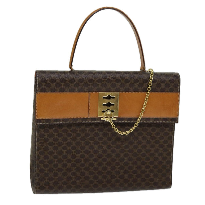 Celine Macadam Canvas Hand Bag PVC Brown  72184