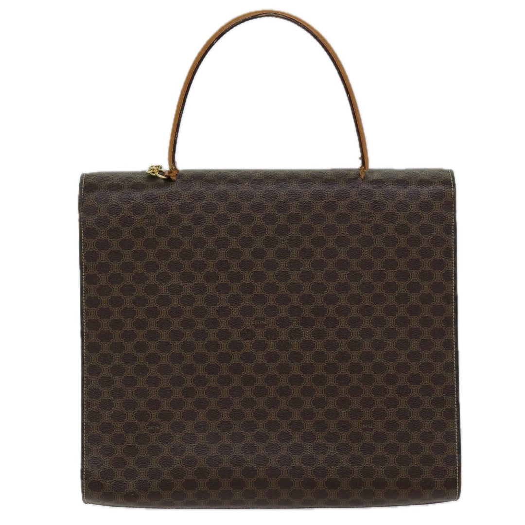 Celine Macadam Canvas Hand Bag PVC Brown  72184