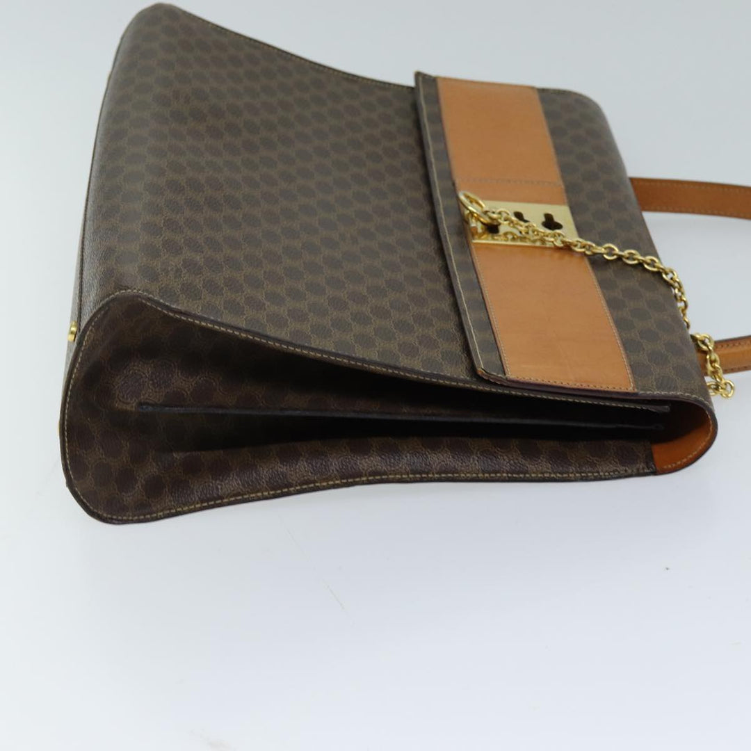 Celine Macadam Canvas Hand Bag PVC Brown  72184