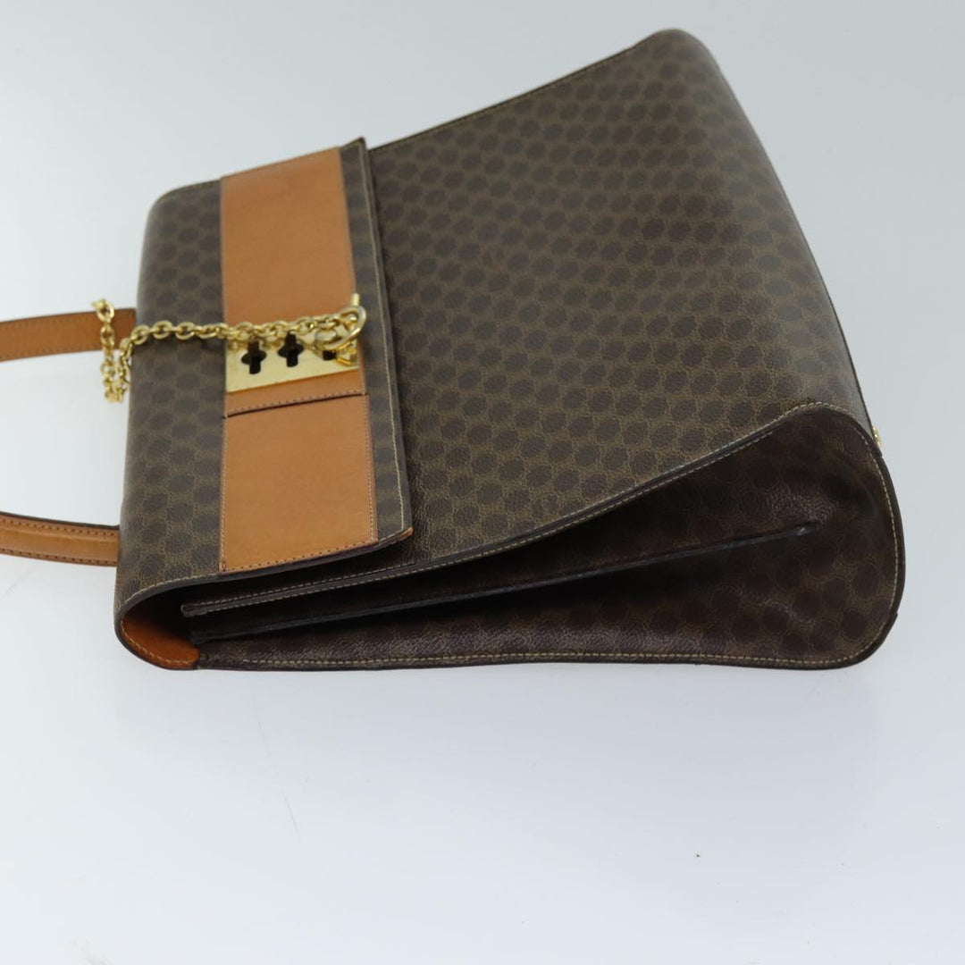 Celine Macadam Canvas Hand Bag PVC Brown  72184