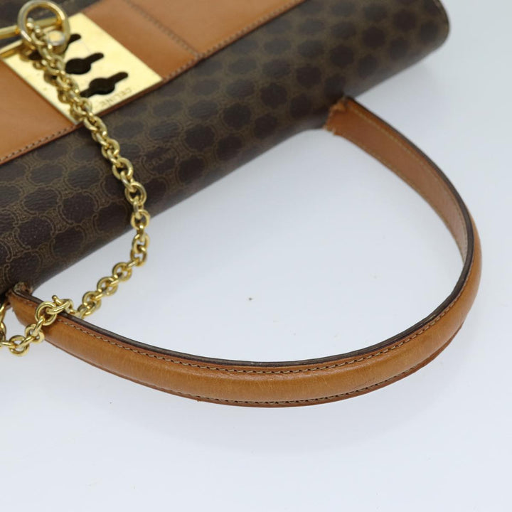 Celine Macadam Canvas Hand Bag PVC Brown  72184