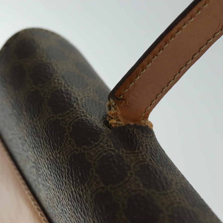 Celine Macadam Canvas Hand Bag PVC Brown  72184