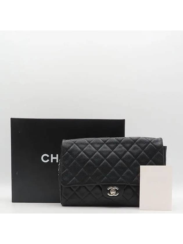 A65051 Black Caviar TIMELESS Classic Chain Flap Clutch and Shoulder Bag Chanel