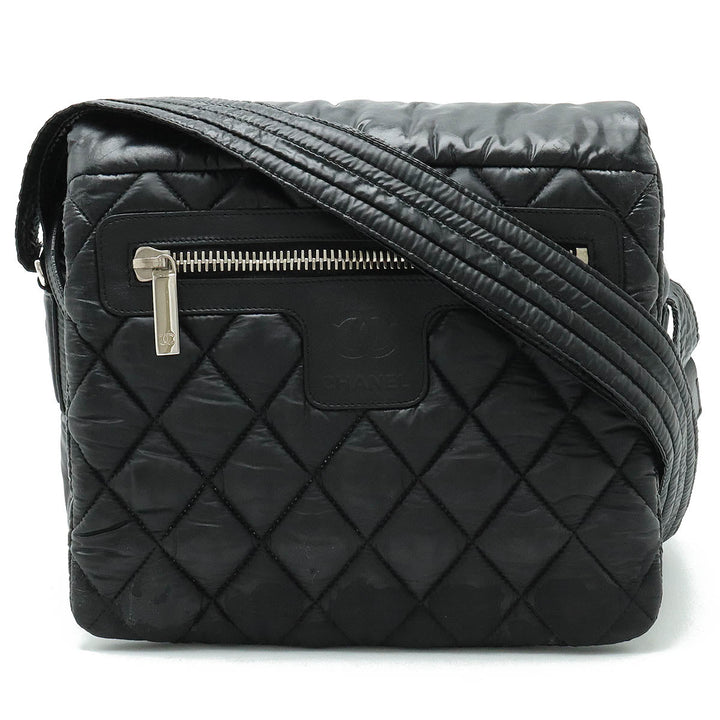 Top Quality Chanel Top Quality Chanel Coconut Mattress Small Messenger Shoulder Bag Sloping Nylon Black Black Silver Gold A48616