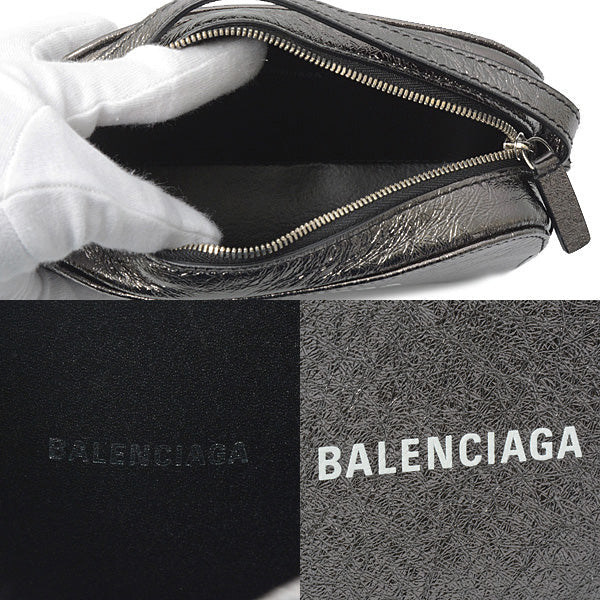 Top Quality Balenciaga Camera Bag XS 2WAY Calf Metallic Gray 608653