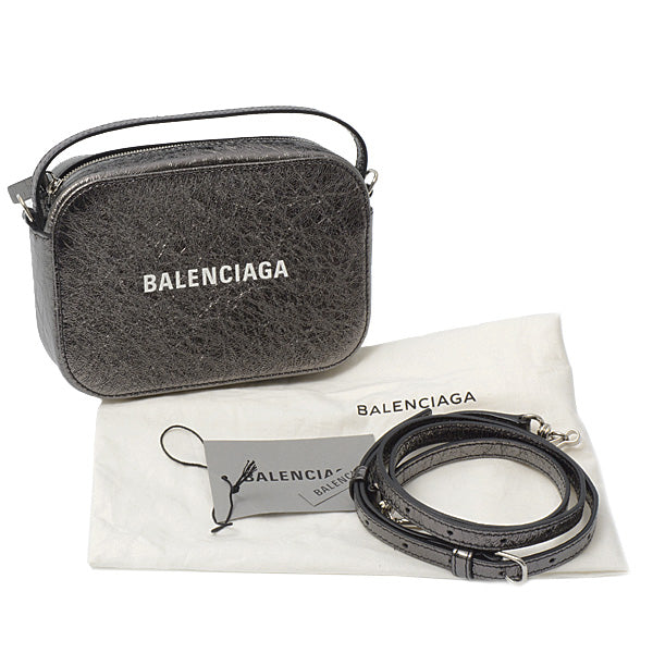 Top Quality Balenciaga Camera Bag XS 2WAY Calf Metallic Gray 608653