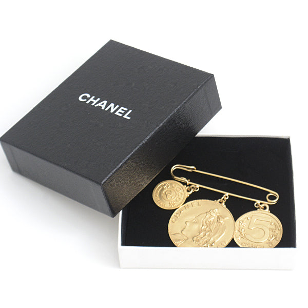 Top Quality Chanel Coco Coin Brooch Gold