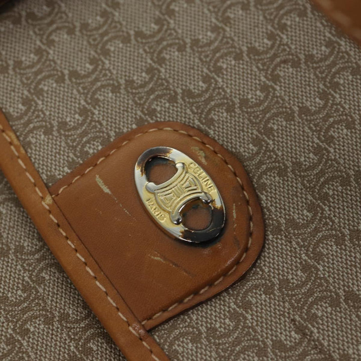 Celine Macadam Canvas Hand Bag Beige Auth 72344