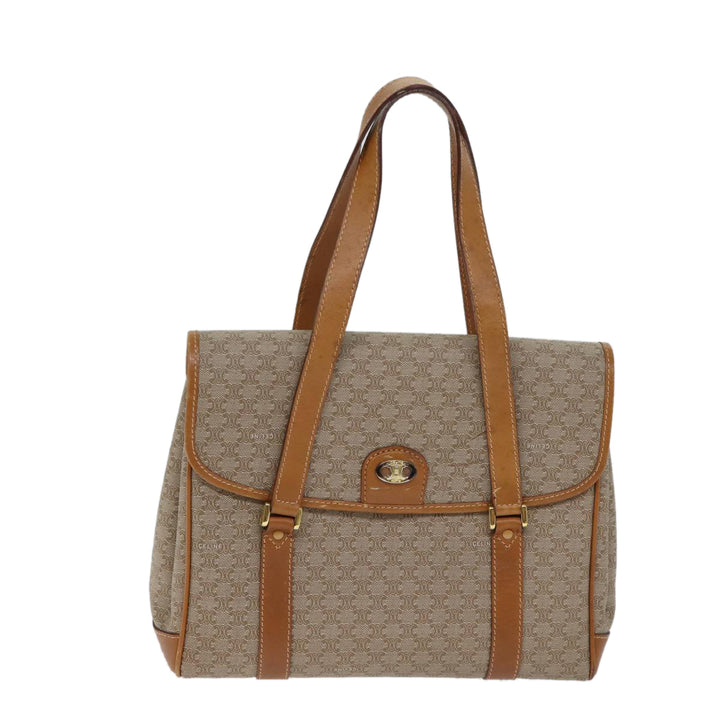 Celine Macadam Canvas Hand Bag Beige Auth 72344