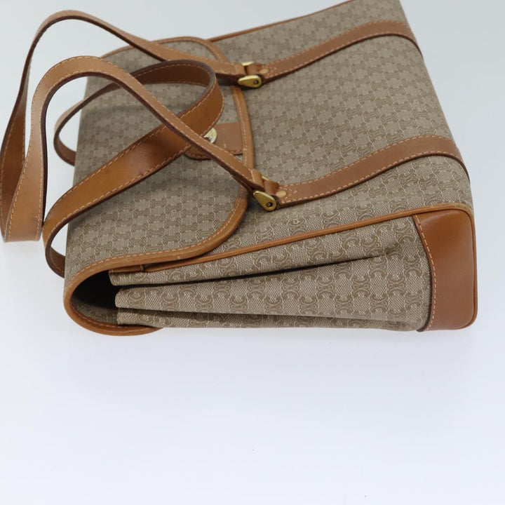 Celine Macadam Canvas Hand Bag Beige Auth 72344