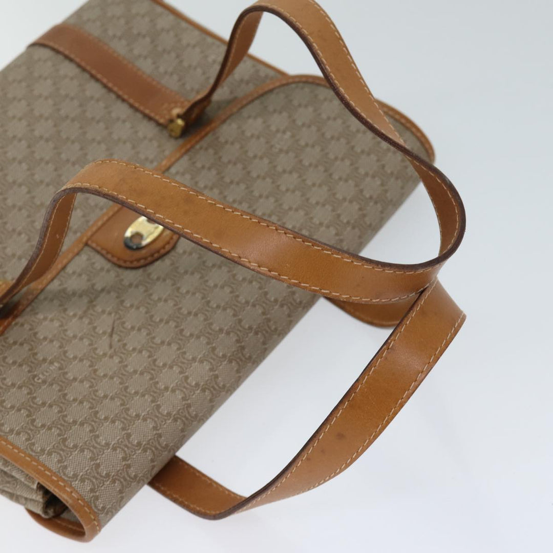 Celine Macadam Canvas Hand Bag Beige Auth 72344