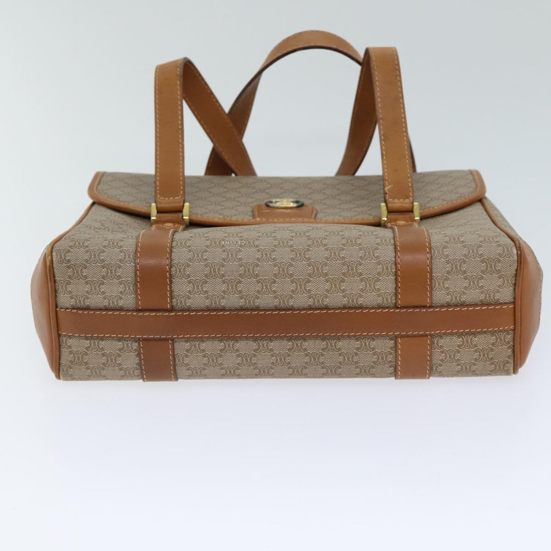 Celine Macadam Canvas Hand Bag Beige Auth 72344