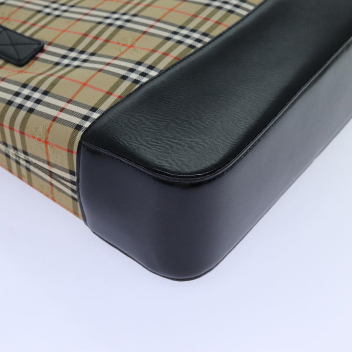 Top Quality Burberry Nova Check Tote Bag Canvas Beige Black Auth 72354