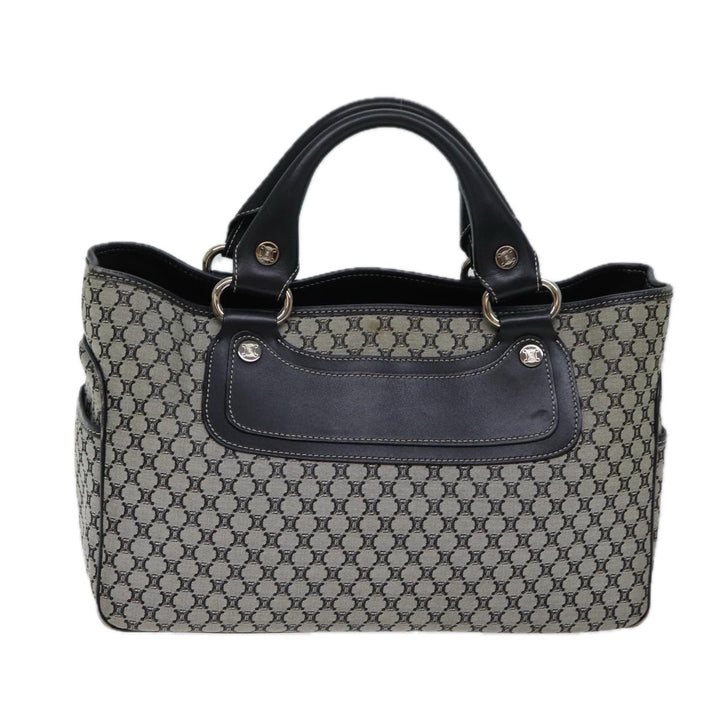 Celine Macadam Canvas Hand Bag Gray Auth 72403