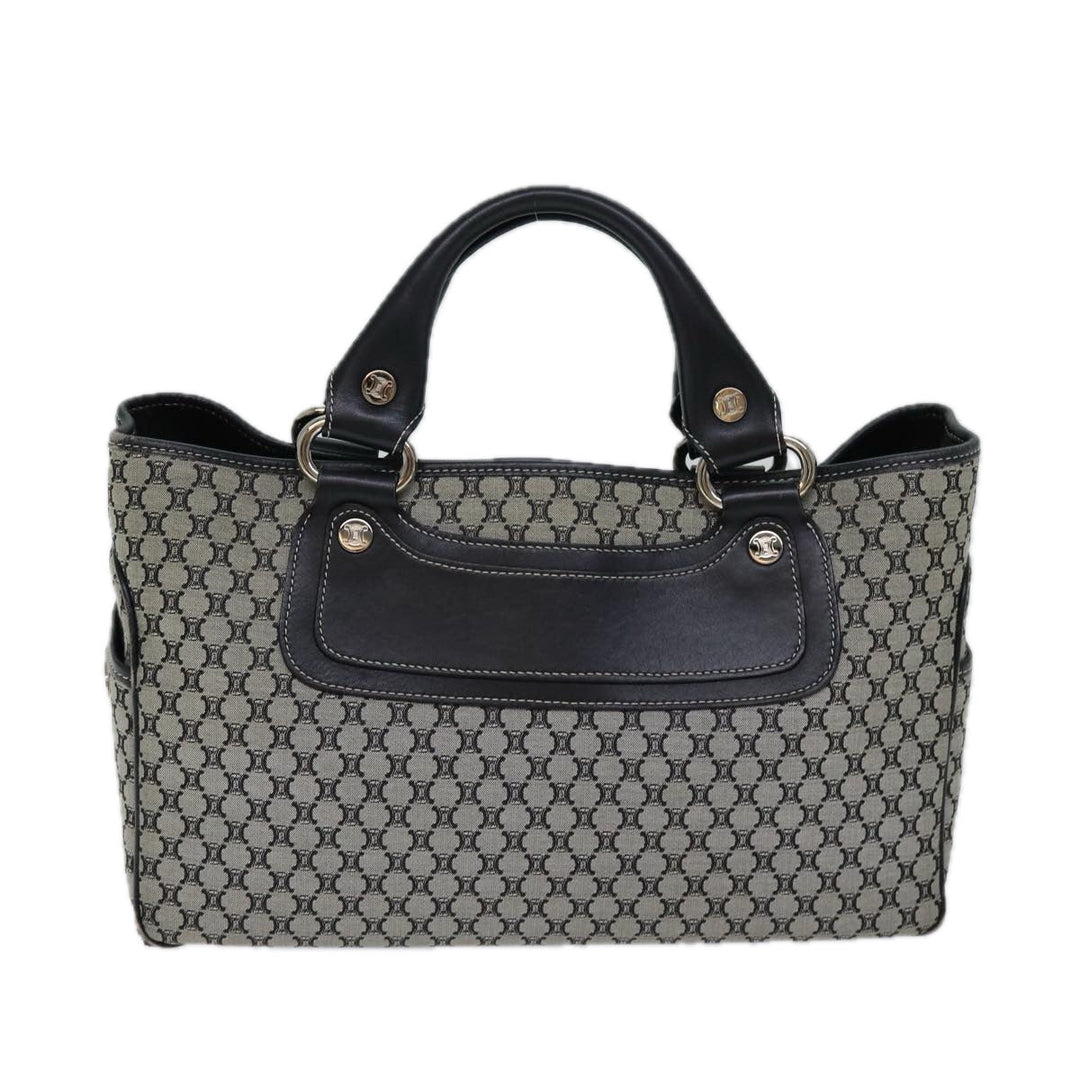 Celine Macadam Canvas Hand Bag Gray Auth 72403