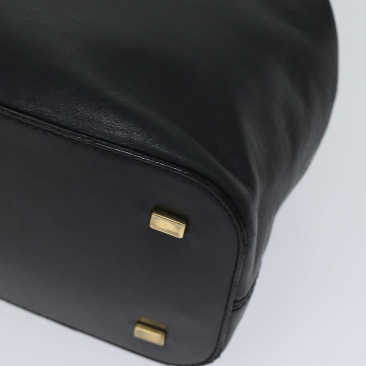 Celine Hand Bag Leather Black Auth 72409