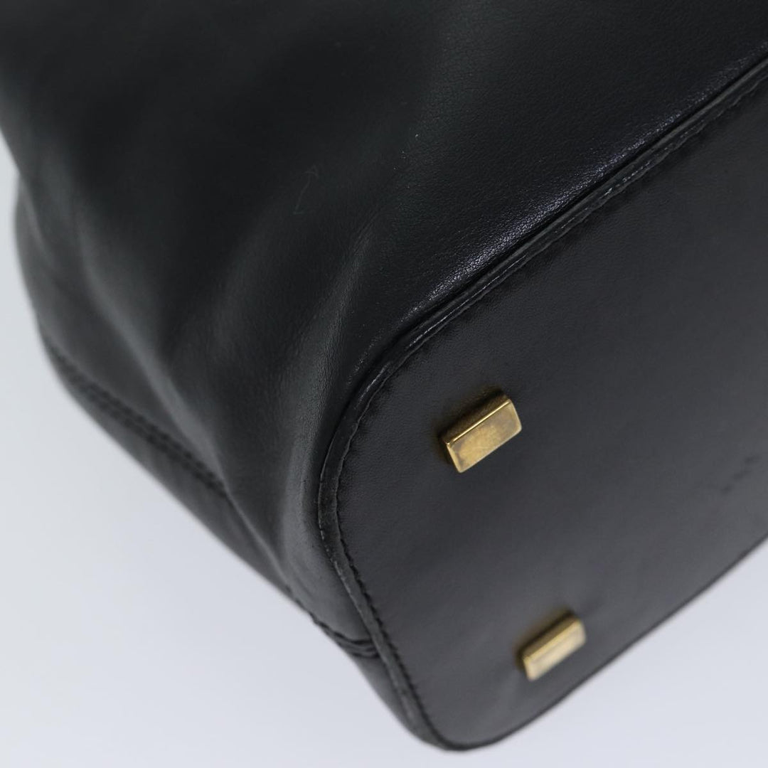 Celine Hand Bag Leather Black Auth 72409