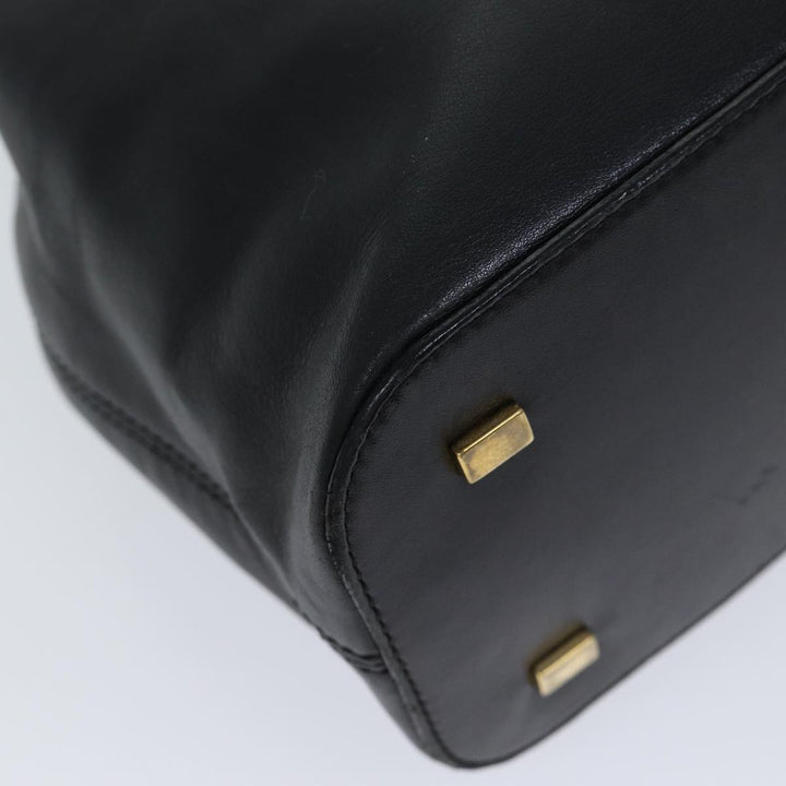 Celine Hand Bag Leather Black Auth 72409
