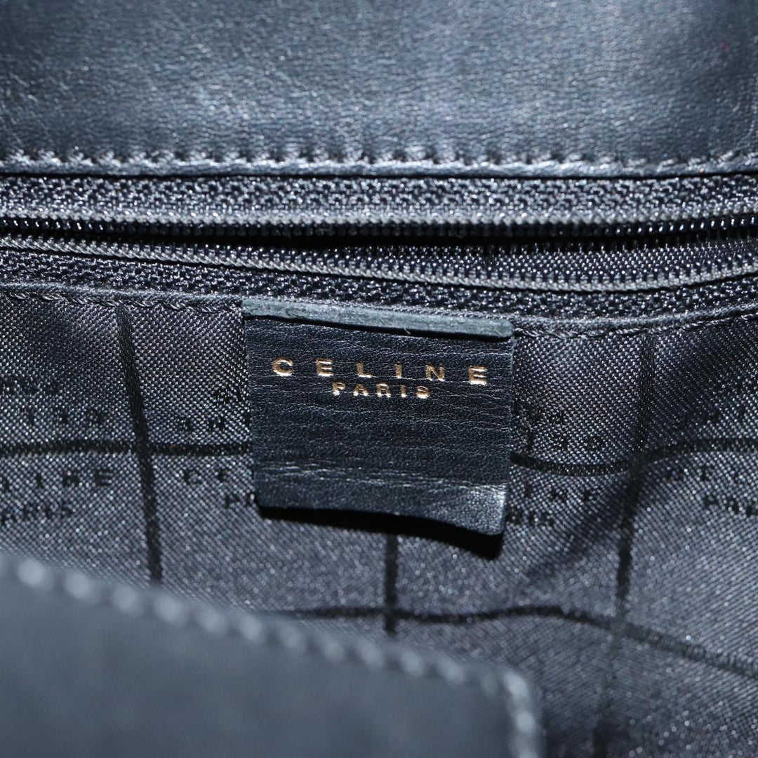 Celine Hand Bag Leather Black Auth 72409