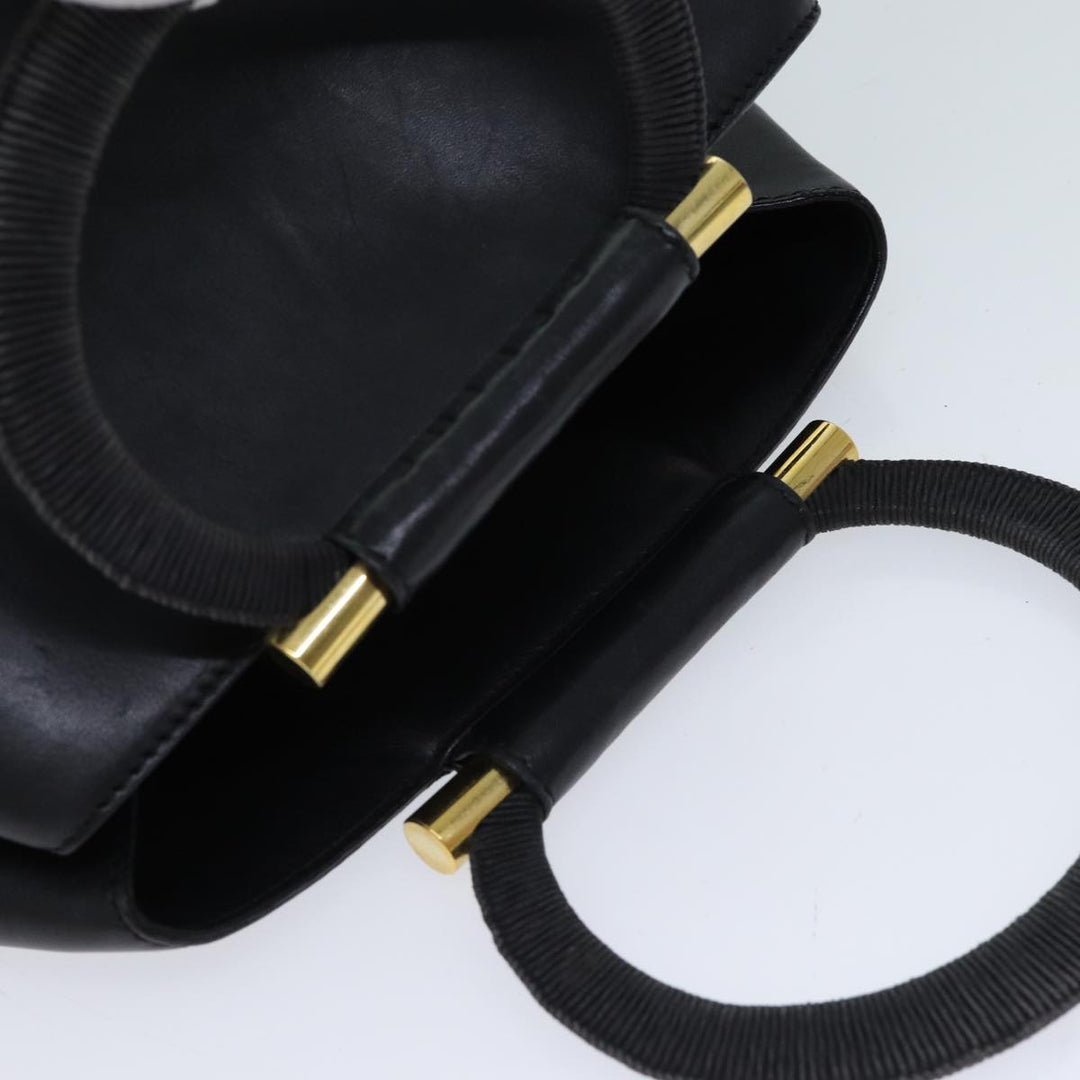 Celine Hand Bag Leather Black Auth 72409
