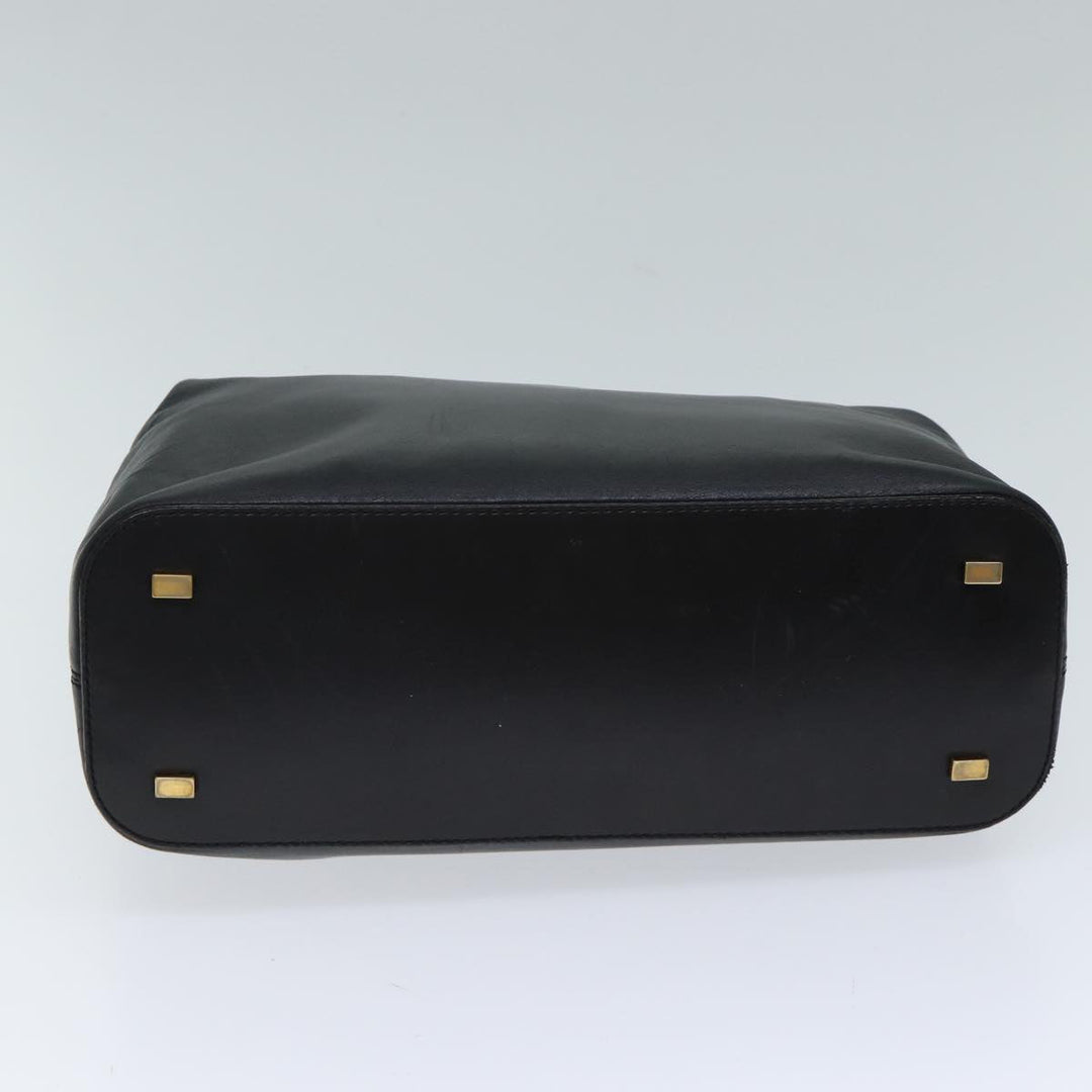 Celine Hand Bag Leather Black Auth 72409