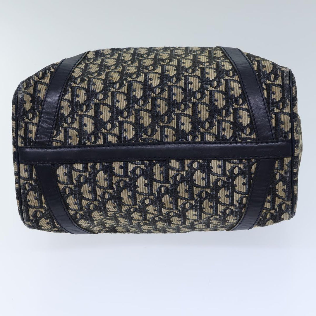 CHRISTIAN Dior Trotter Canvas Boston Bag Navy Auth 72426