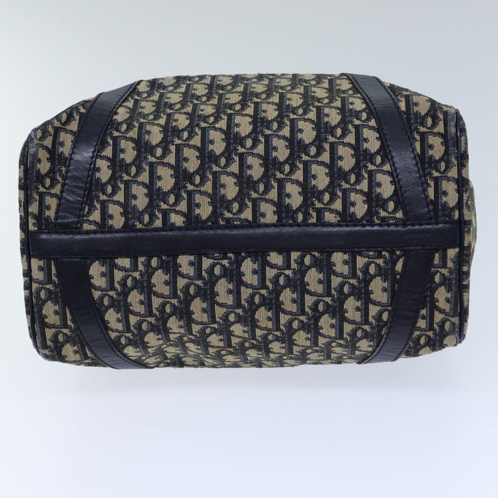 CHRISTIAN Dior Trotter Canvas Boston Bag Navy Auth 72426