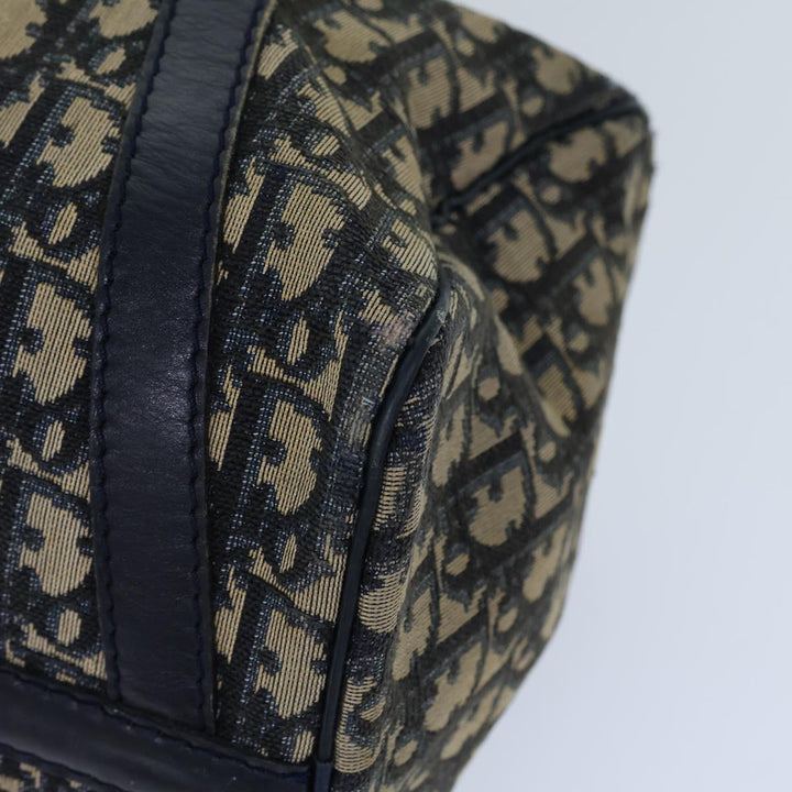 CHRISTIAN Dior Trotter Canvas Boston Bag Navy Auth 72426