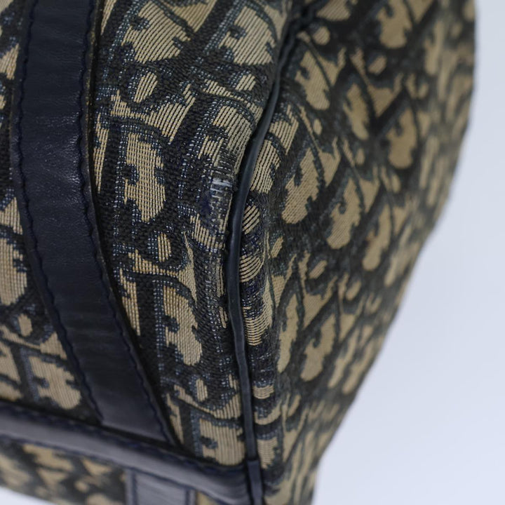 CHRISTIAN Dior Trotter Canvas Boston Bag Navy Auth 72426