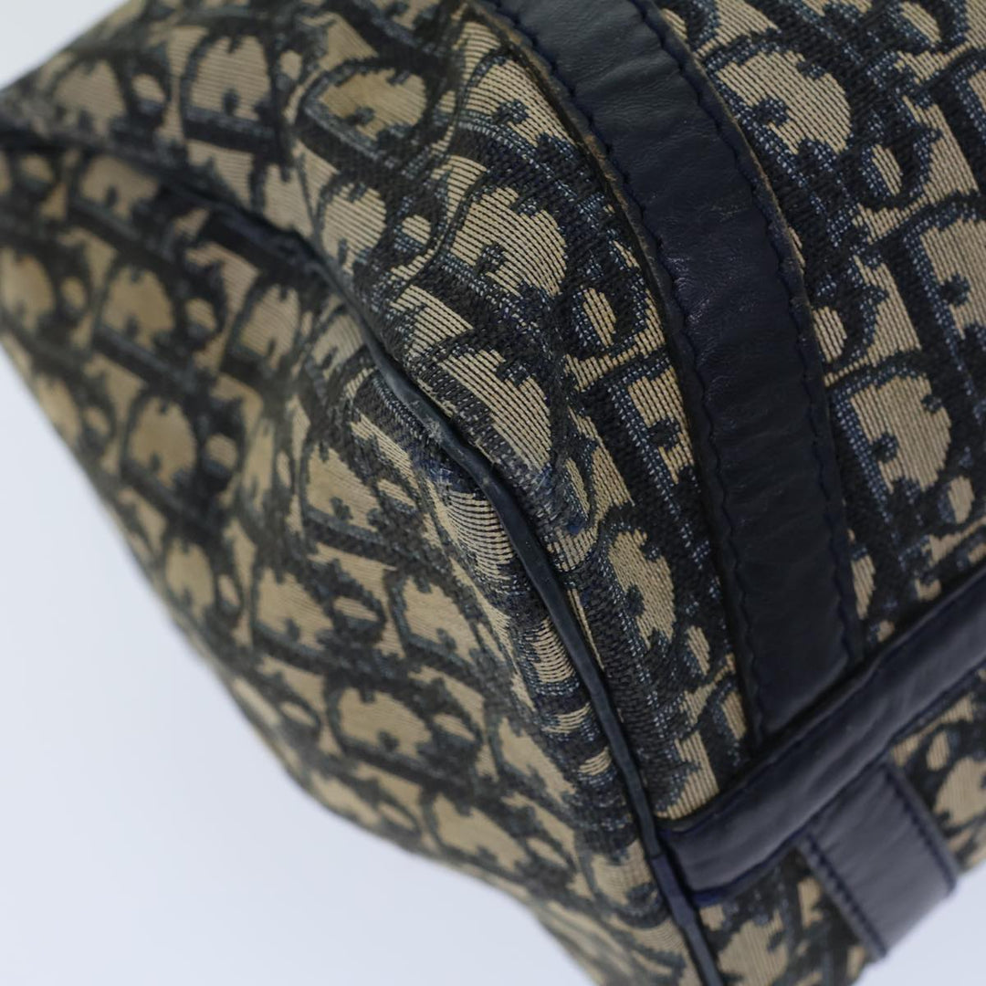 CHRISTIAN Dior Trotter Canvas Boston Bag Navy Auth 72426