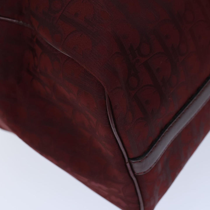 CHRISTIAN Dior Trotter Canvas Boston Bag Red Auth 72428