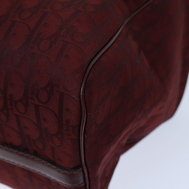 CHRISTIAN Dior Trotter Canvas Boston Bag Red Auth 72428