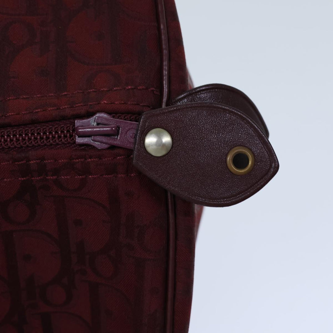 CHRISTIAN Dior Trotter Canvas Boston Bag Red Auth 72428