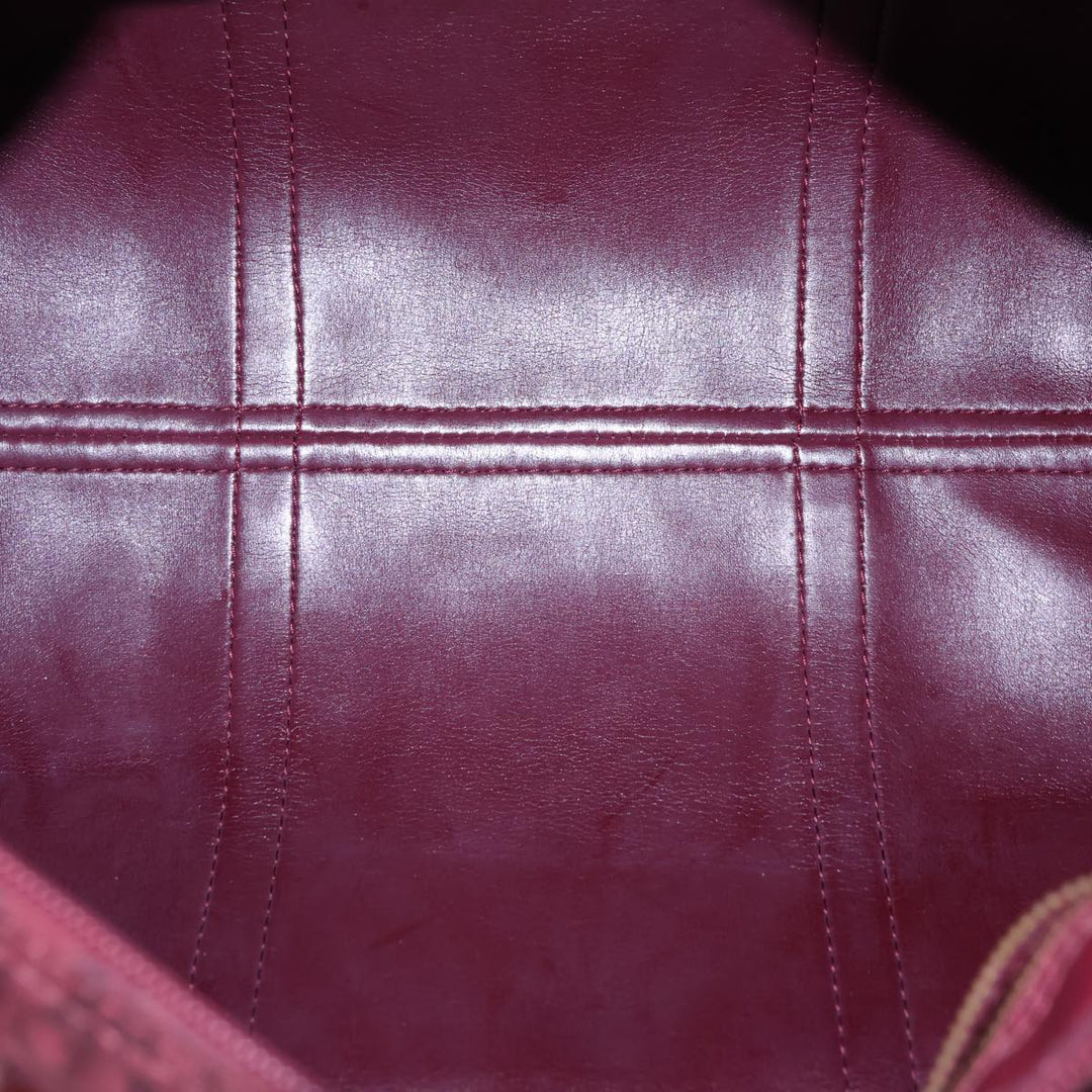 CHRISTIAN Dior Trotter Canvas Boston Bag Red Auth 72428