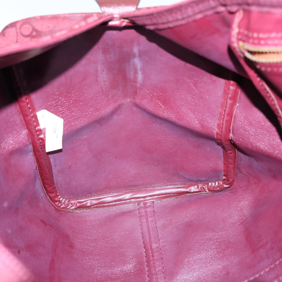 CHRISTIAN Dior Trotter Canvas Boston Bag Red Auth 72428