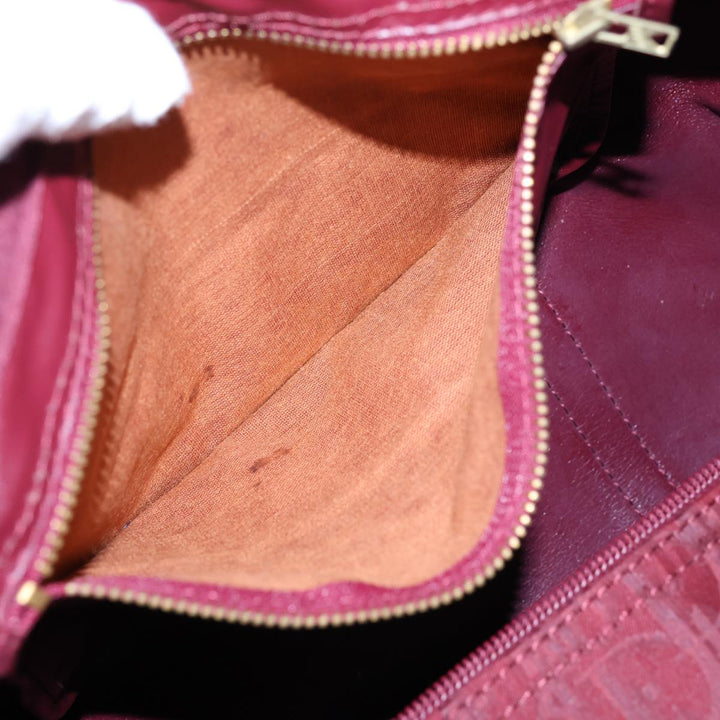 CHRISTIAN Dior Trotter Canvas Boston Bag Red Auth 72428
