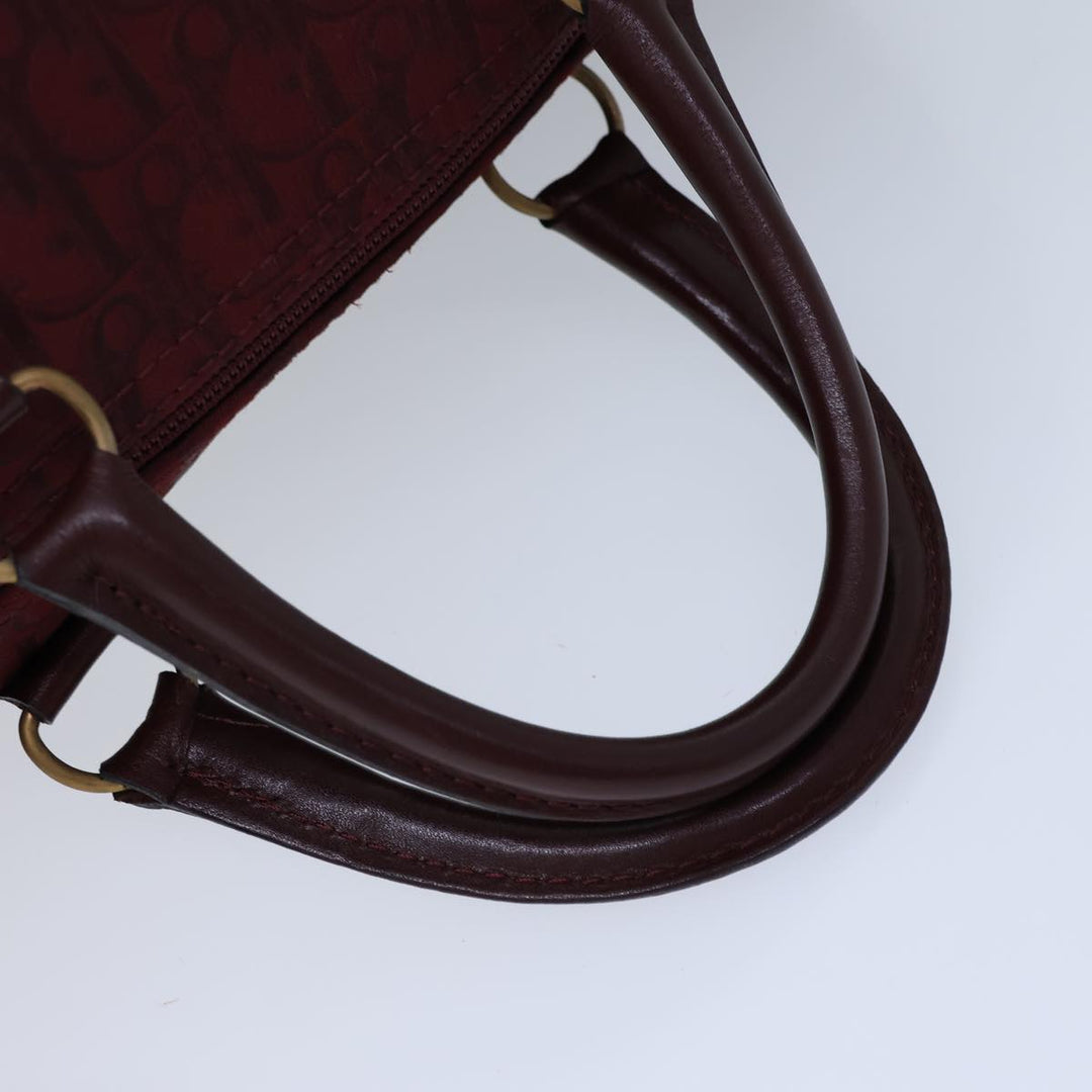 CHRISTIAN Dior Trotter Canvas Boston Bag Red Auth 72428