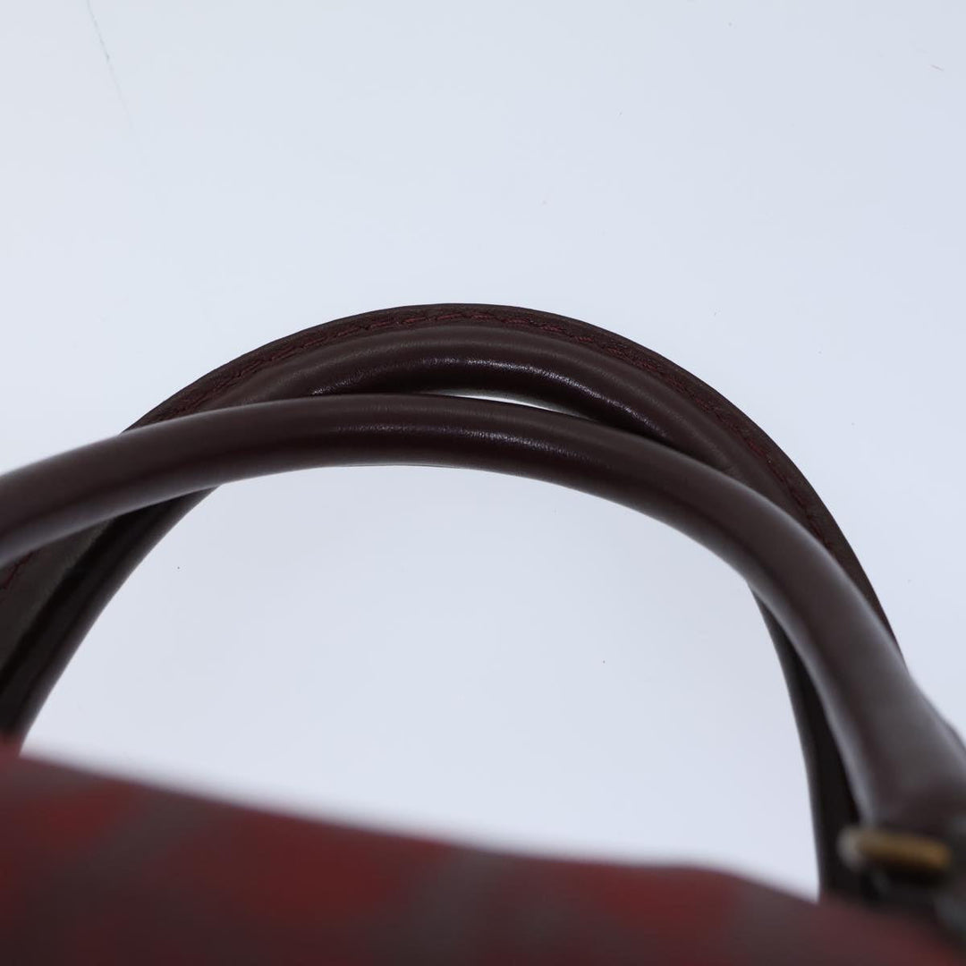 CHRISTIAN Dior Trotter Canvas Boston Bag Red Auth 72428