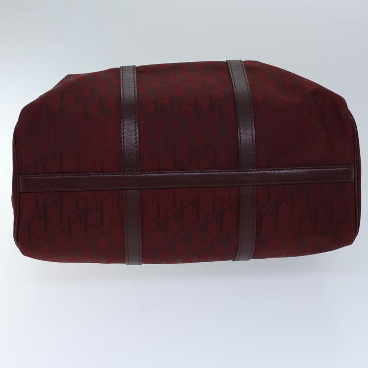 CHRISTIAN Dior Trotter Canvas Boston Bag Red Auth 72428