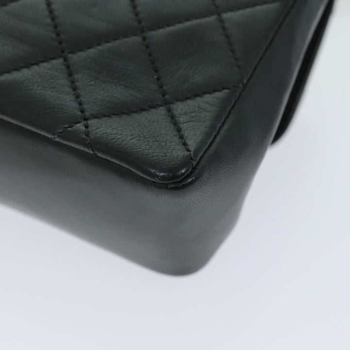 Chanel Mini Matelasse Turn Lock Chain Bag Lamb Skin Black CC Auth 72435A