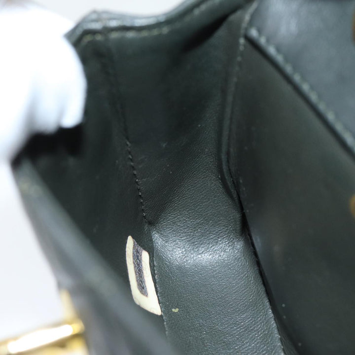 Top Quality Chanel Mini Matelasse Turn Lock Chain Bag Lamb Skin Black CC Auth 72435A