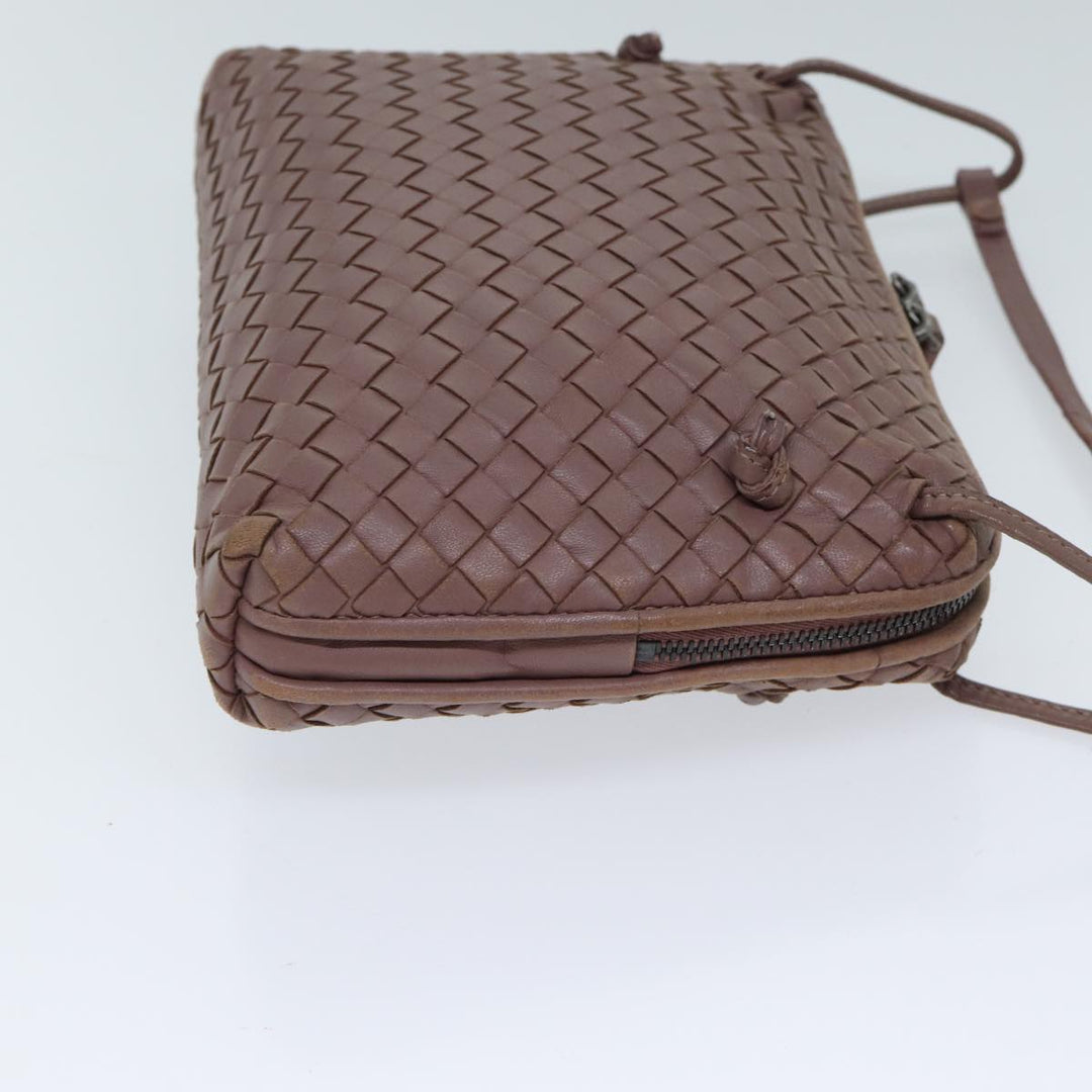 Bottega veneta INTRECCIATO Shoulder Bag Leather Pink Auth 72460